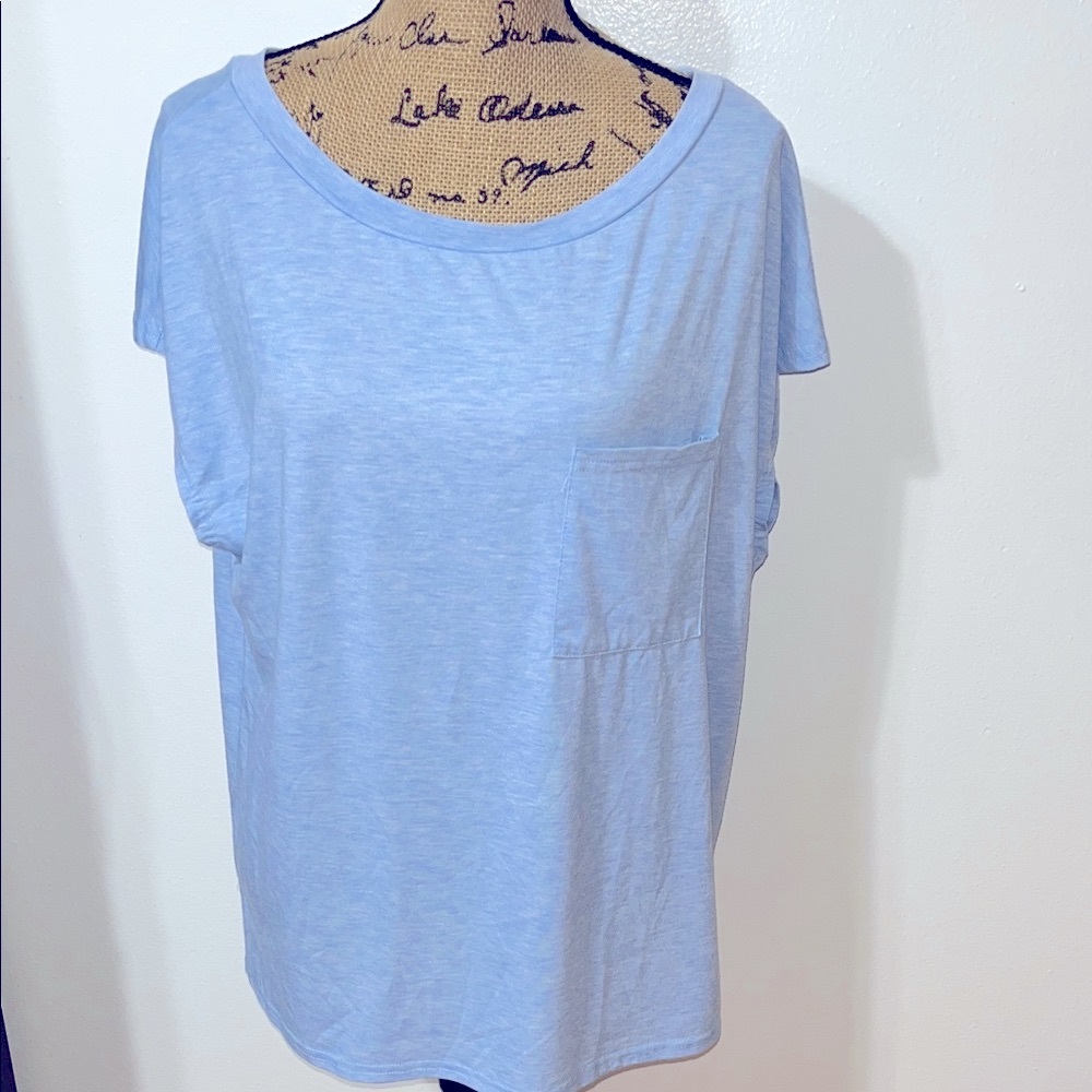 Light Blue Marbled Women's Top XL
